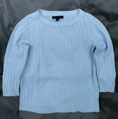 Suéter Brooks Brothers tejido con cable manga larga algodón azul zafiro para mujer L EXCELENTE Foto 1 de 3
