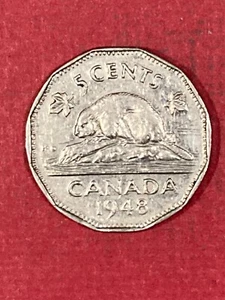 1948 Canada 5 Cent Coin Circulated - Picture 1 of 2