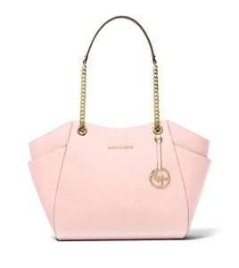 Michael Kors Jet Set Large Saffiano Leather Shoulder Tote Bag Powder Blush Pink - Picture 1 of 8