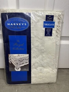 Harveys New White Vintage Square 35” Tablecloth - Picture 1 of 4