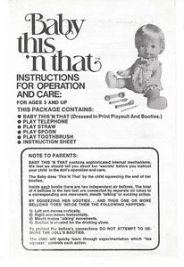 Baby This 'n That Puppe Bedienungs- und Pflegeanleitung ORIGINAL Remco - Bild 1 von 3