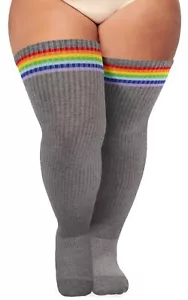 Plus Size Thigh High Socks for Women Thick Thighs Cotton Knit Extra Long Over... - Picture 1 of 7