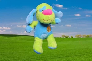 Dan Dee Cachorro Perro Azul Verde Signo de Paz Corazones Peluche Juguete 2010 7" - Imagen 1 de 8