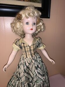 PRETTY! Vintage 20” Nanette Walker Hard Plastic Doll Pretty Blonde Wig