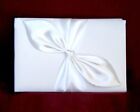 GUEST BOOK only Bridal Wedding Satin Bow Signature Ivory White Brown Pink Red