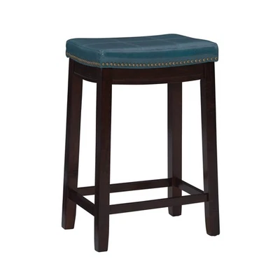 Carson Blue Backless Counter Stool, Brown - Image 1 of 4