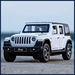 1:32 Jeep Wrangler Rubicon Diecast Car Model Simulation Sound Light Kids Gift - Picture 1 of 23