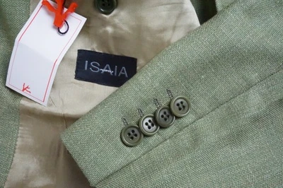 Isaia Napoli Pistachio Green Linen Blend Sport Coat Jacket 40R NEW - Image 1 of 4