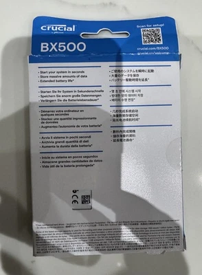 Crucial SSD 240GB - BX500 Up to 540 MB/s SATA 2.5 Inch SSD. New Sealed. - Image 1 of 3