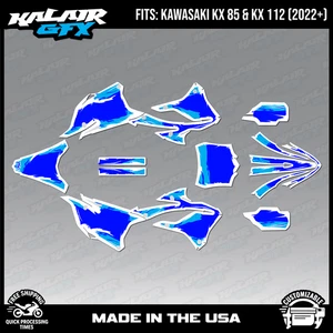 Graphics Kit for  KAWASAKI KX85 KX112 (2022-2026) Ember Series - Blue Shift - Bild 1 von 4
