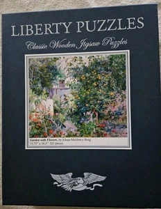 Liberty Wooden Jigsaw Puzzle ~Garden With Flowers - Picture 1 of 3