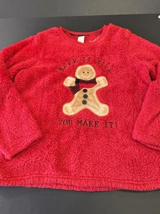 Suéter Pullover Mujer Bake It Till You Make It Talla XL Pan de Jengibre Hombre Rojo Difuso - Imagen 1 de 11