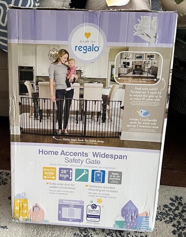 Portão de segurança Regalo 1176 Home Accents Widespan - Preto - Imagem 1 de 1