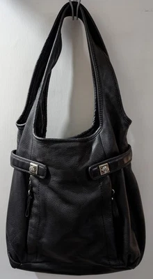 BANANA REPUBLIC Authentic Black Genuine Leather Tote Shoulder Bag - Image 1 of 4