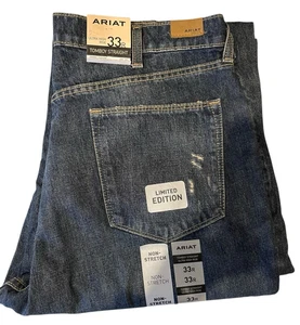 Jeans Ariat para mujer nuevos con etiquetas tiro ultra alto Tomboy desgastado recto jean talla 33 regular - Imagen 1 de 10