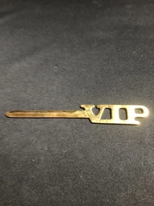 Raro apri lettere VIP in ottone vintage - realizzato da Russ - scrivania/ufficio deco - Foto 1 di 4