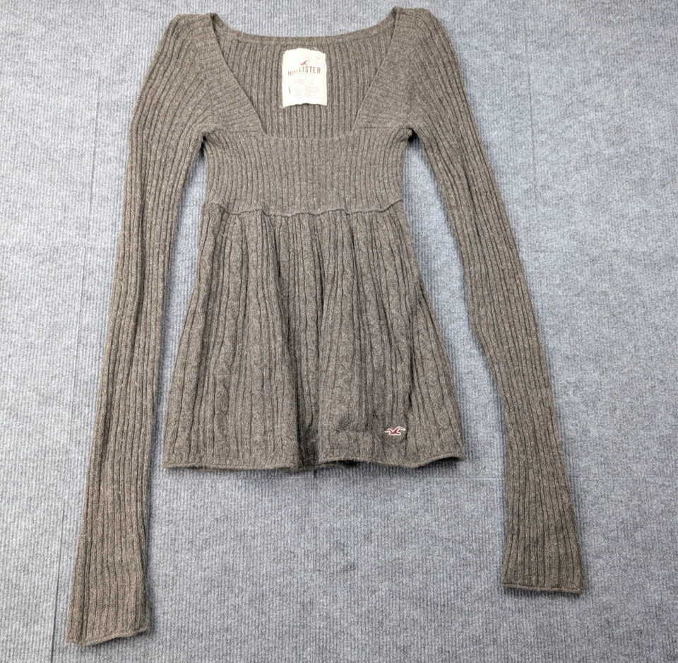 Suéter Babydoll Hollister Vintage Y2K Mujer Grande Tejido con Cable Bella Cisne Conejo Foto 1 de 4