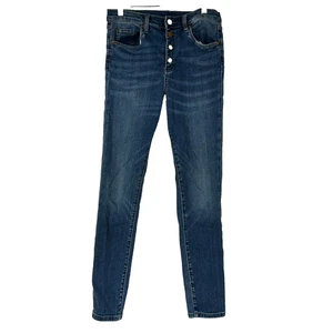 BLANKNYC Jeans Womens 28 Blue Medium Wash Skinny Button Fly High Rise Denim - Picture 1 of 14