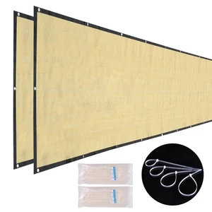 50x4 Ft Privacy Fence Screen 180gsm HDPE Mesh Windscreen Shade Cover 2 Packs - Picture 1 of 6