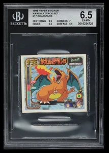 Pokemon Amada Hyper Sticker Attack Set 1998 Charizard BGS 6.5 Giapponese #17 Raro - Foto 1 di 2