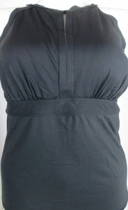 Lands End schwarz Schlüsselloch hochgeschlossen Tankini Badeanzug Oberteil Damen 18 D-Cup NEU - Bild 1 von 9