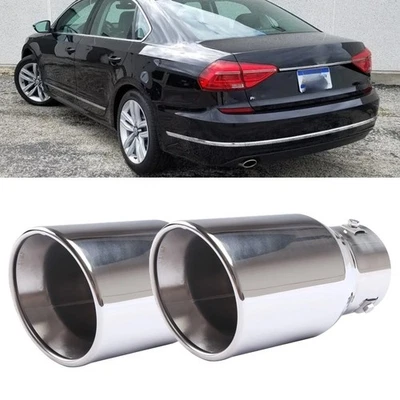 2X Car Exhaust Pipe Tip Rear Tail Throat Muffler For Volkswagen Passat Foto 1 de 4