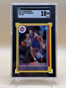 2021-22 Panini NBA Hoops #201 Cade Cunningham RC Yellow SGC 10 Gem Mint - Picture 1 of 2