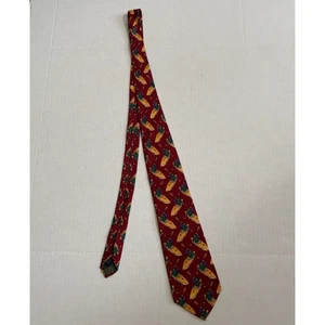 Chaps Ralph Lauren Men's Size 4W 56L Neck Tie Red Kajack Print Made In USA - Picture 1 of 13