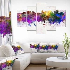 Designart "Salt Lake City Skyline" Cityscape Canvas Artwork - Picture 1 of 20