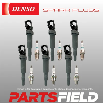 Full Set Ignition Coil&Denso Spark Plug For 2.5L 6cyl BMW 5 Series 04-09 E60 E61 - image 1 of 4