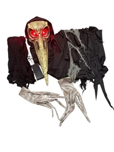 Geist Halloween Herr Rabe Kostüm mit leuchtender Maske gruselig | Kind groß - Bild 1 von 5