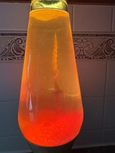 1960/70s Vintage Orange Lava Lamp Starlite Gold Base 16.5” Bubbles In Wax - Picture 1 of 22
