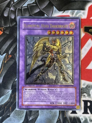 YuGiOh Elemental Hero Darkbright TAEV-EN042 1st Edition VLP/NM Ultimate Rare - Image 1 of 4