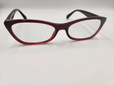 Prada VPR 15P MAX-1O1 勃艮第深红色银色眼镜框 53-16 135 意大利 — 第 1/4 张图片