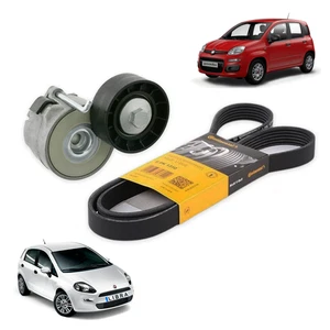 KIT CINGHIA SERVIZI + TENDICINGHIA ORIGINALE FIAT PANDA 500 GRANDE PUNTO 1.3 MJT - Foto 1 di 2