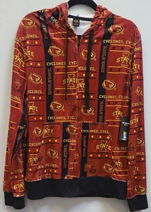 Chaqueta con Capucha GENUINA Iowa State CYCLONES Granate Cremallera VELOUR L (496) - Imagen 1 de 5