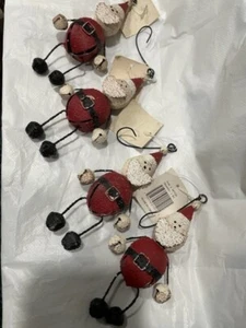 Christmas Ornament Santa Hook Metal Jingle Bell 8” Vintage - Picture 1 of 16