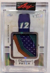 JOHN STOCKTON 2021-22 Leaf PEARL Multi Sport Pearlescent PATCH 5 Color WOW 2/6