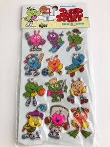 Vintage 80er Russ Puffy Super Sport Stick On Aufkleber Google Eyes Angeln Skateboard - Bild 1 von 6
