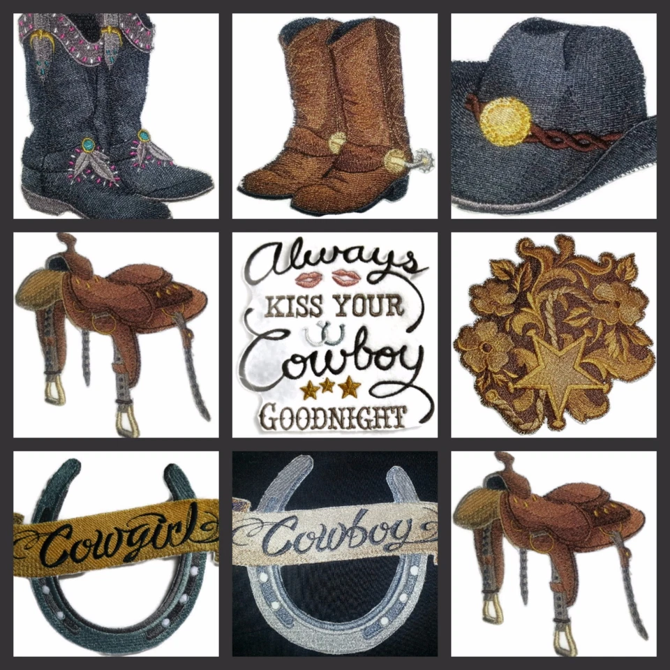 Patches bordados de ferro coleção cowboy cowgirl - Imagem 1 de 1