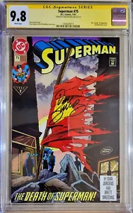 Superman 75 CGC SS 9.8 Firmado Automáticamente Dan Jurgens Primera Impresión Doomsday Death 1993 - Imagen 1 de 3