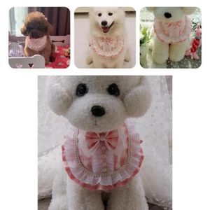 Pet Bib Bow-knot Design Delicate Texture Medium Pet Dog Pretty Saliva Bib Fabric - Picture 1 of 14