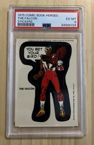 1975 Topps The Falcon PSA 6 EX-MT Super Heroes Sticker Avenger - Picture 1 of 2