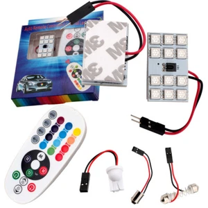 2PCS RGB 12SMD 5050 LED Panel Light T10 BA9S Festoon Dome Car Interior Lamp Bulb - Bild 1 von 10