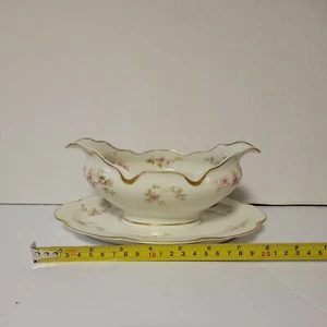 Haviland Limoges Schleiger 31 Attached Gravy Bowl 9" Excellent..!! - Picture 1 of 9