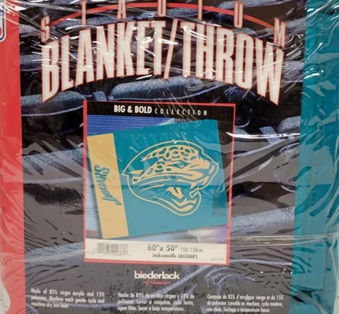 NFL Jacksonville Jaguars 50" x 60" Stadium Blanket / Throw, New (BIG & BOLD) Cover