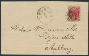 DÄNEMARK. 8 Øre, grau/rot. Ganz von Løgstør nach Aalborg (PK1761) - Bild 1 von 2