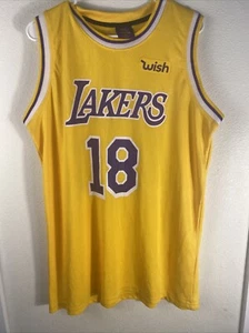 Los Angeles Lakers Yellow Promo Wish Jersey 18 Front 19 Back XL From 18/19 Year - Picture 1 of 6