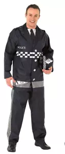 Mens Policeman Fancy Dress Costume British UK Halloween Party Cops Police Adults - Picture 1 of 4