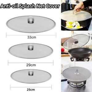 Frying Pan Cover Anti Splash Guard Cooking Oil Splatter Screen Kitchen Mesh Lid - Picture 1 of 12